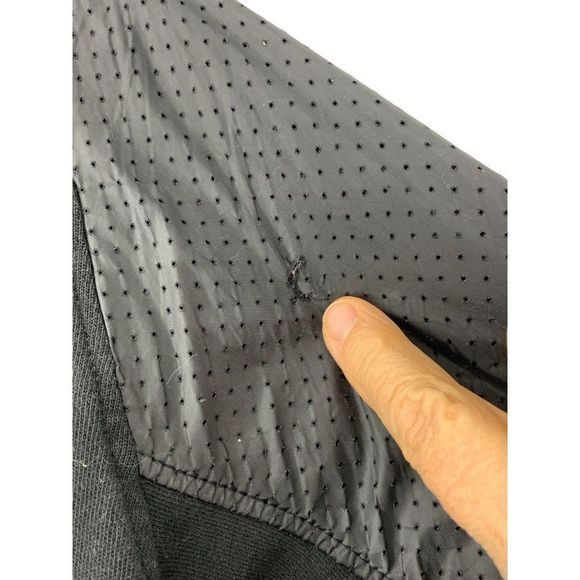 Mens Guess Sweatshirt Full Zip Perf Mixed Media stand Collar M 3072 Terry Black - Picture 7 of 10